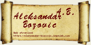 Aleksandar Božović vizit kartica